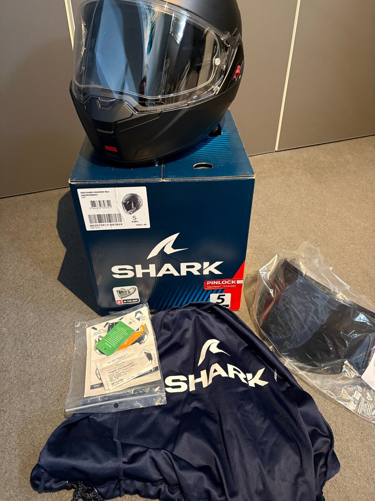 Shark OXO Dark Shadow Systeemhelm - Maat S, Ophalen, Systeemhelm, Heren, Shark