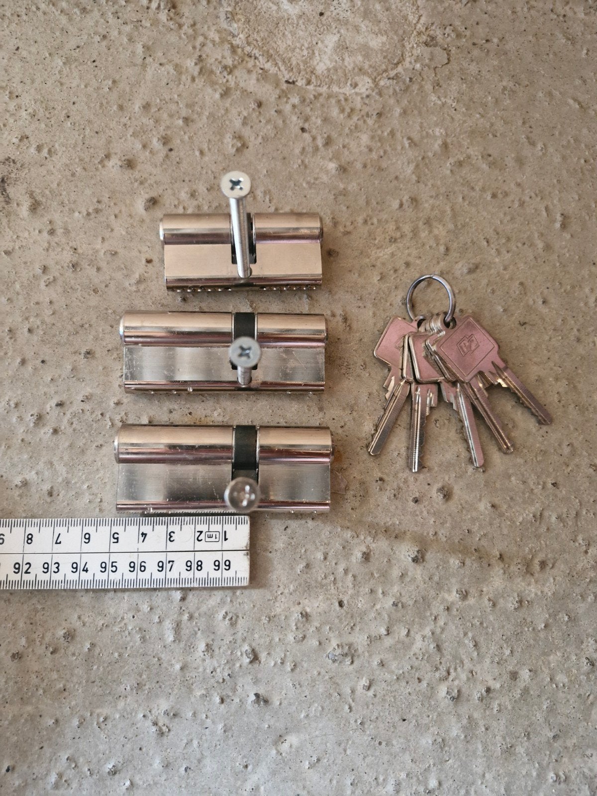 cilinder set, Ophalen, Rvs, Slot