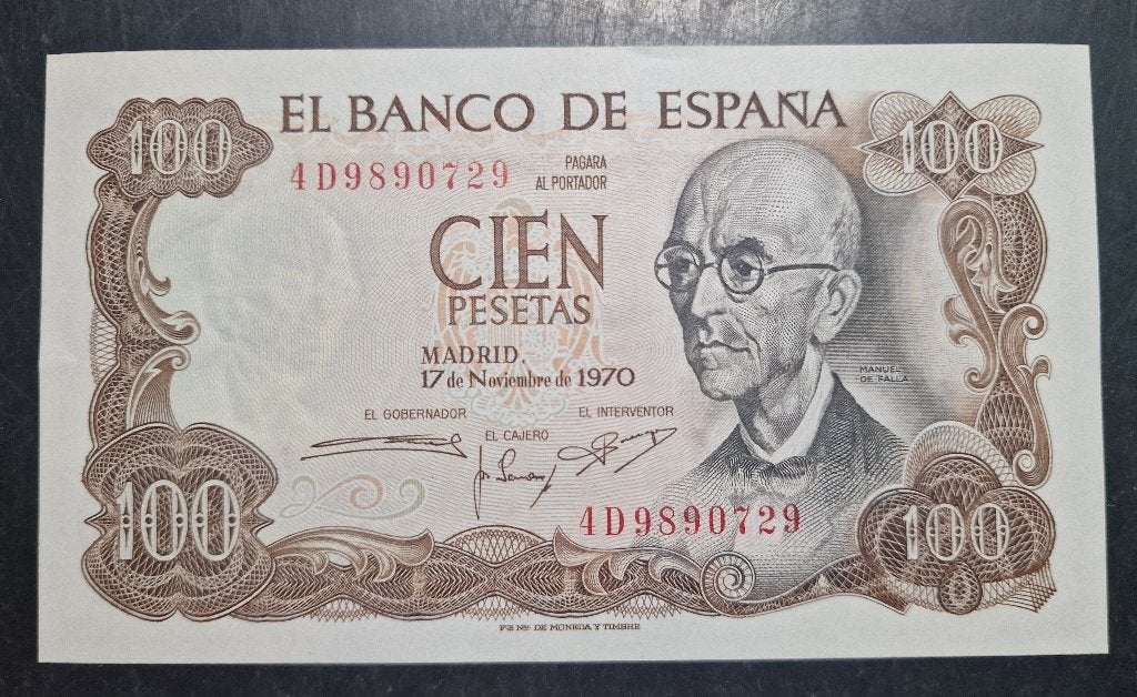 Biljet Spanje, Postzegels en Munten, Bankbiljetten | Europa | Niet-Eurobiljetten, Ophalen of Verzenden, Overige landen, Los biljet