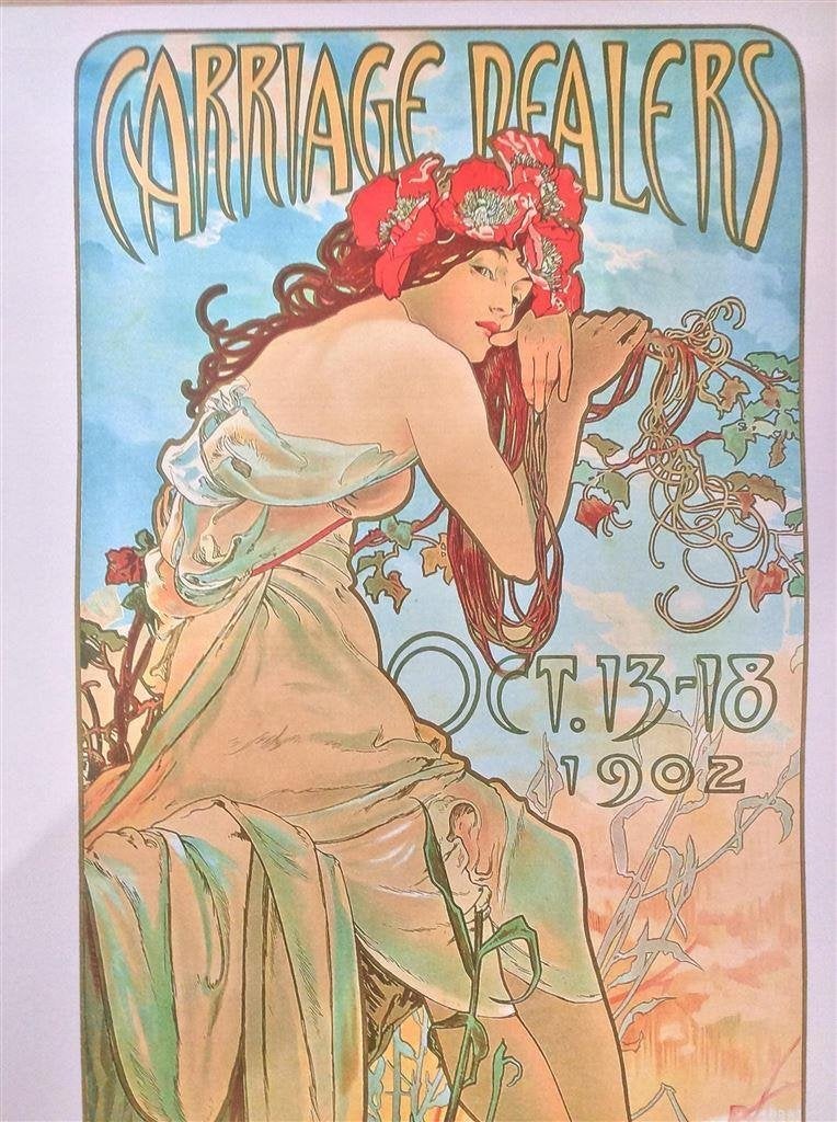 Grote ALPHONSE MUCHA Lente Jugendstil kunst Poster, Verzamelen, Verzenden, Nieuw, A1 t/m A3, Film en Tv