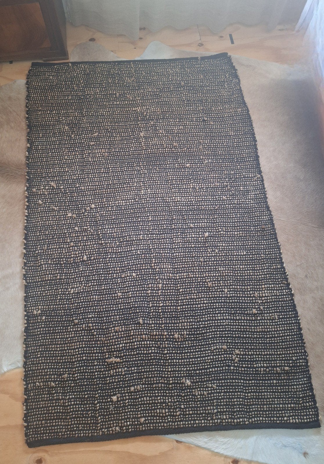 Vloerkleed geweven met jute 110 x 184 cm, 100 tot 150 cm, Natuurlijk, Ophalen of Verzenden, 150 tot 200 cm