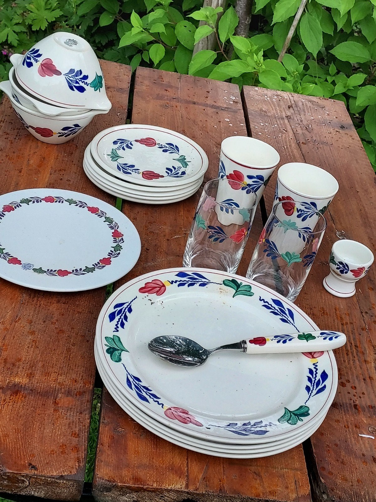 Boch boerenbont servies, Ophalen, Zo goed als nieuw, Bord(en), Aardewerk