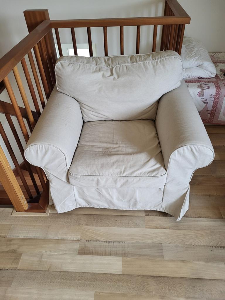 Ikea fauteuil Ektorp - licht beige, Ophalen, 75 tot 100 cm, Eenpersoons, Minder dan 150 cm