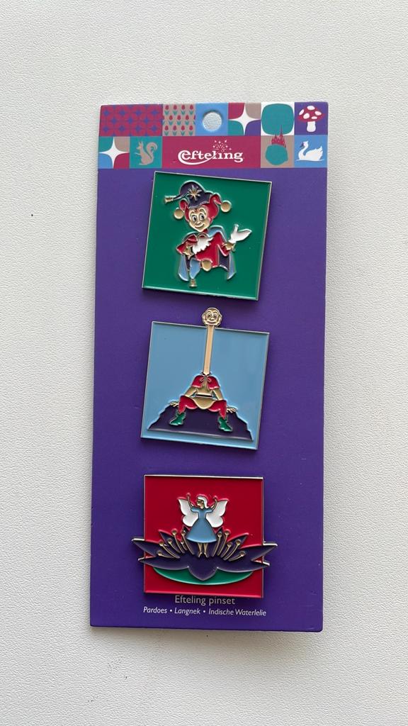 Efteling pinset Pardoes, Langnek, Indische Waterlelies, Verzamelen, Ophalen of Verzenden, Nieuw, Button of Speldje