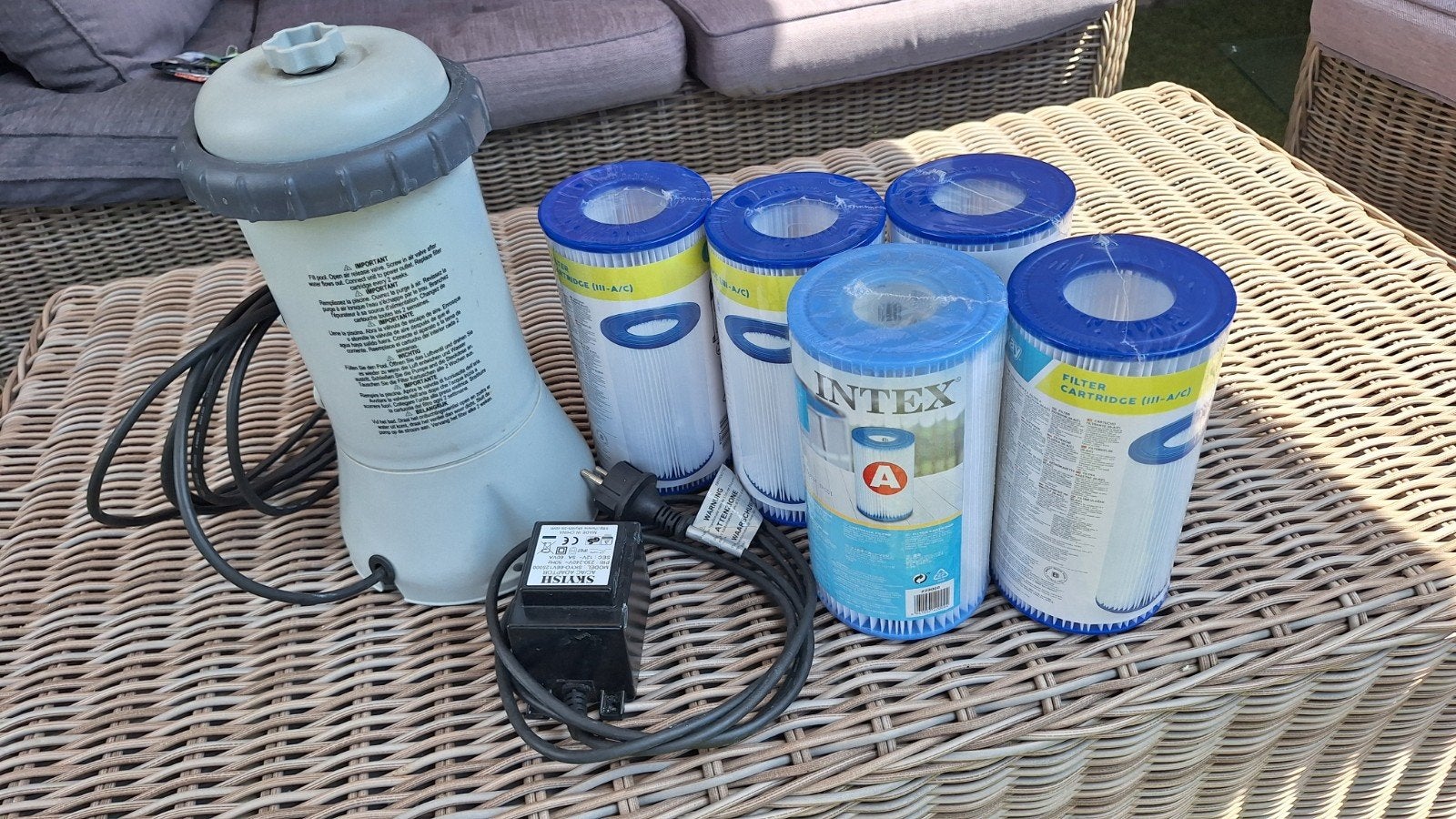Intex filterpomp + 5 filtercartridges type, Ophalen, Motor en Techniek