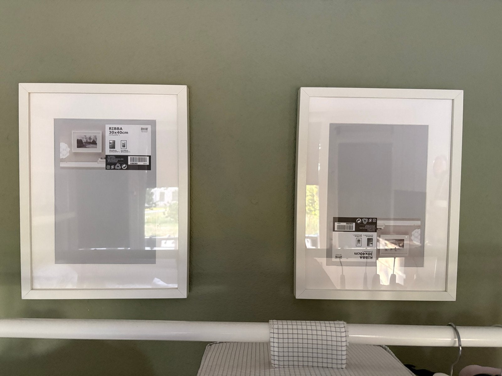 IKEA RIBBA Fotolijst 30x40cm - Wit + zilver, Ophalen, Zo goed als nieuw, Fotolijst, Wit
