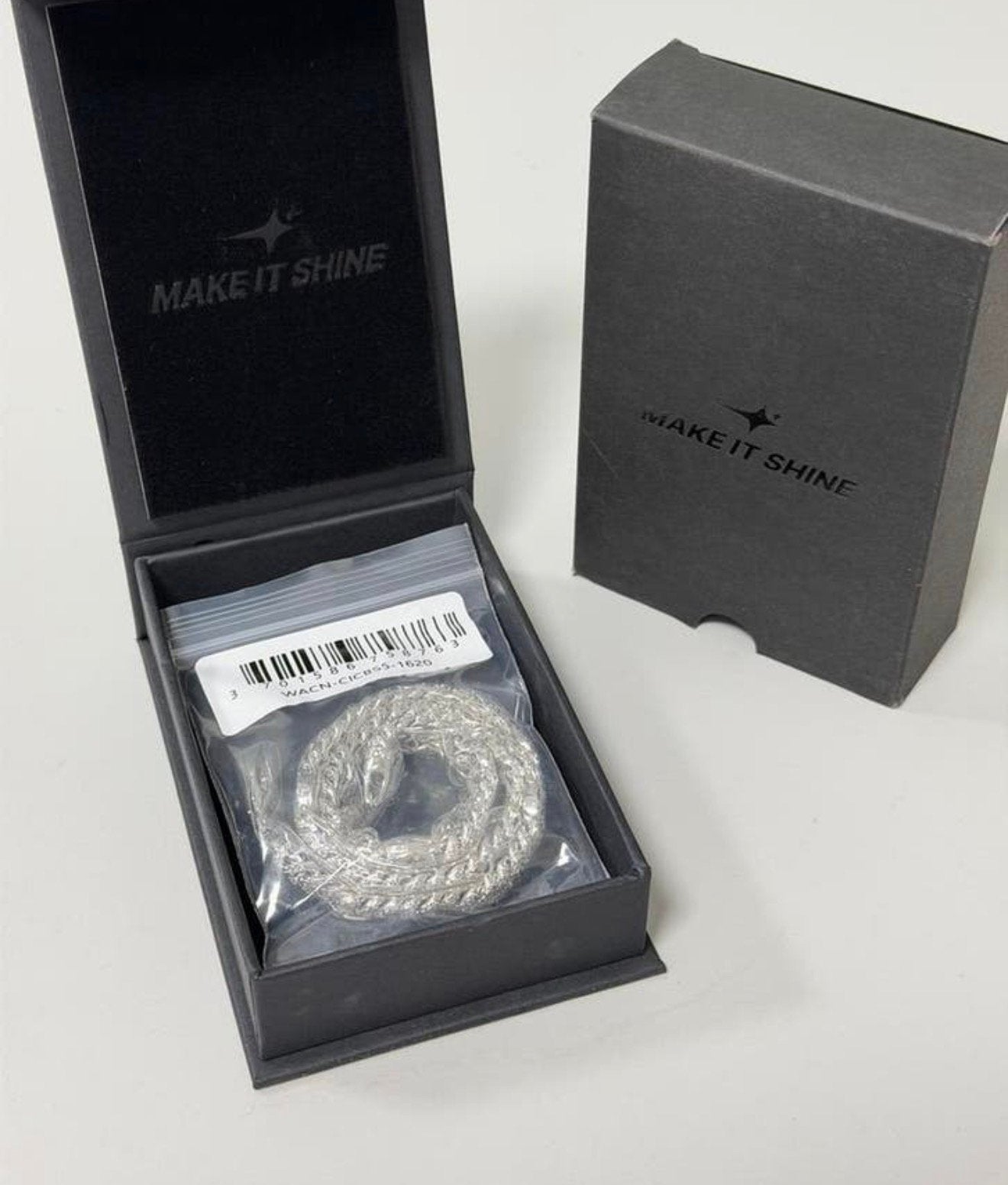 925 zilver verguld Iced Cuban link heren ketting 5 mm nieuw, Sieraden, Tassen en Uiterlijk, Nieuw, H, H, Zilver