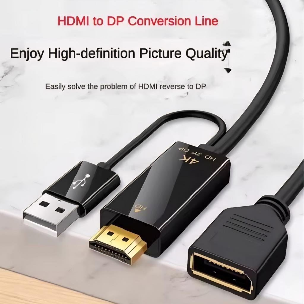 HDMI naar Displayport DP converter 4K, Computers en Software, Pc- en Netwerkkabels, Ophalen of Verzenden, Nieuw