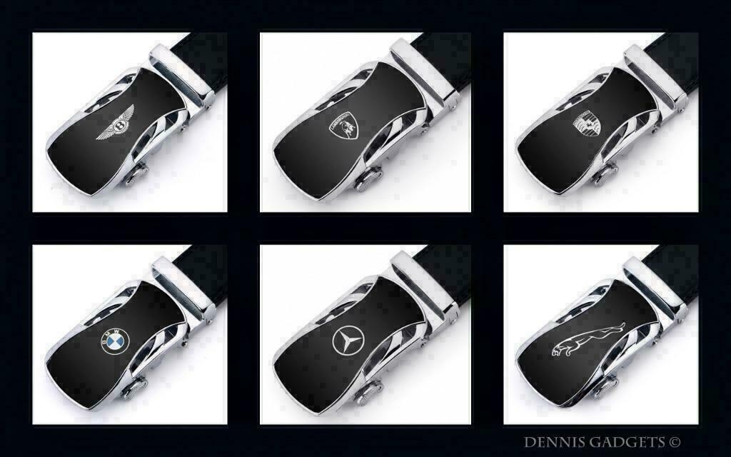 Dennis Gadgets: Zwart  lederen  modieuze auto herenriem, Nieuw, Ophalen of Verzenden, 115 cm of meer, Riem of Ceintuur