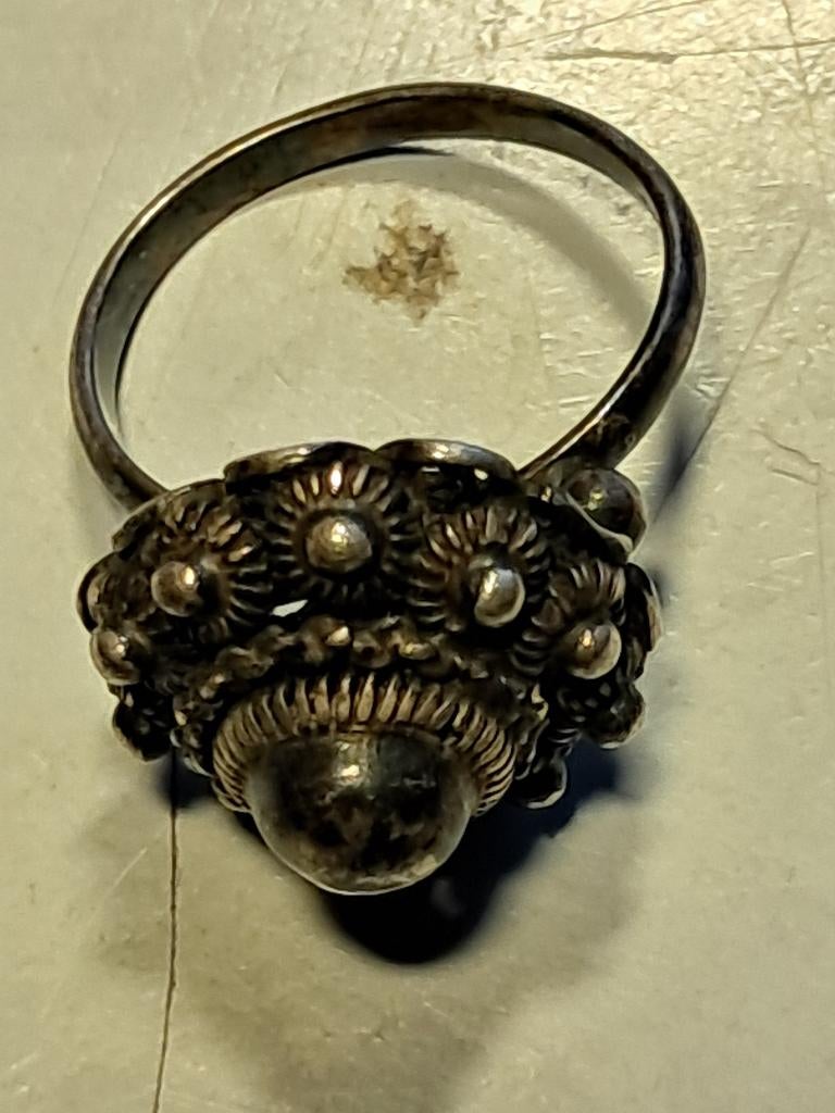 ring,diam.2,1 cm,mooie knop zilver, Sieraden, Tassen en Uiterlijk, Ringen, Gebruikt, Ophalen of Verzenden, 17 tot 18, Dame