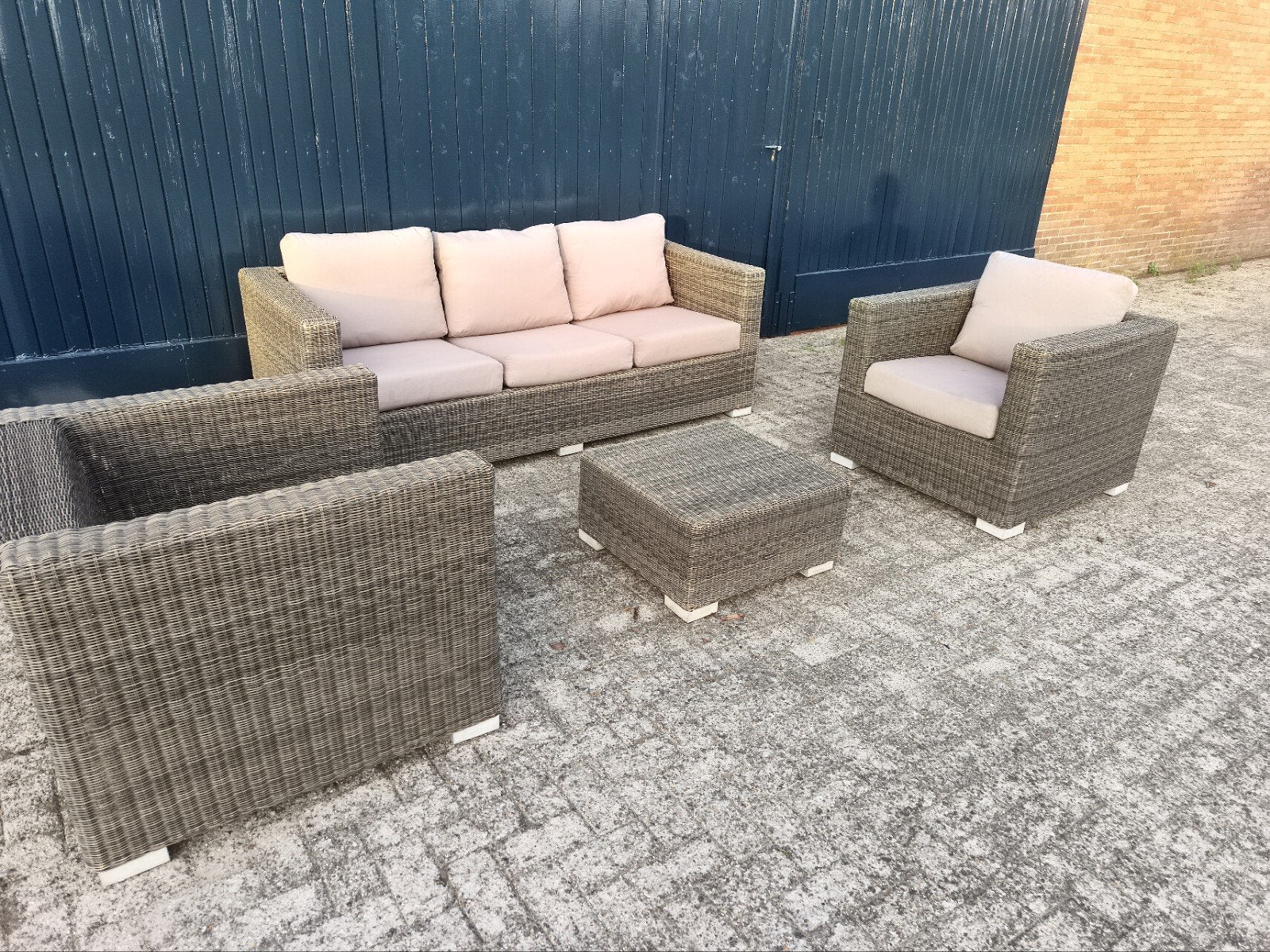 Loungeset Canadian - Gebruikt met gerepareerde bank, Tuin en Terras, Tuinsets en Loungesets, Ophalen, 5 zitplaatsen, Gebruikt