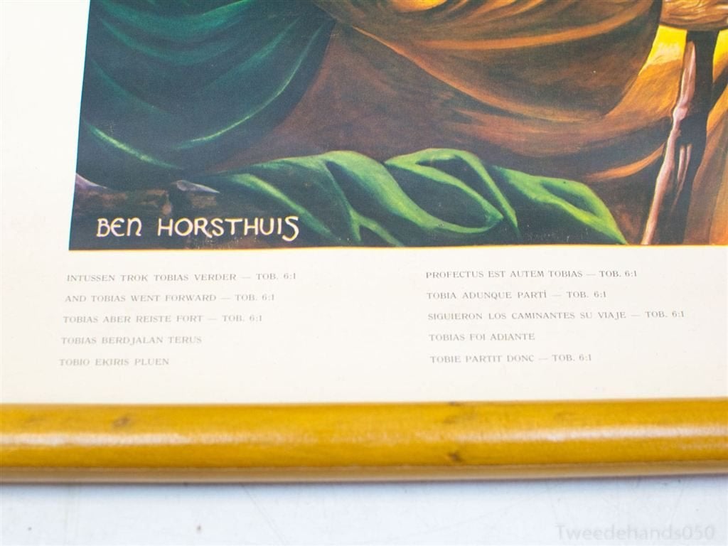 Bijbelplaat vintage Tobias landschap 91873, Ophalen of Verzenden, Gebruikt