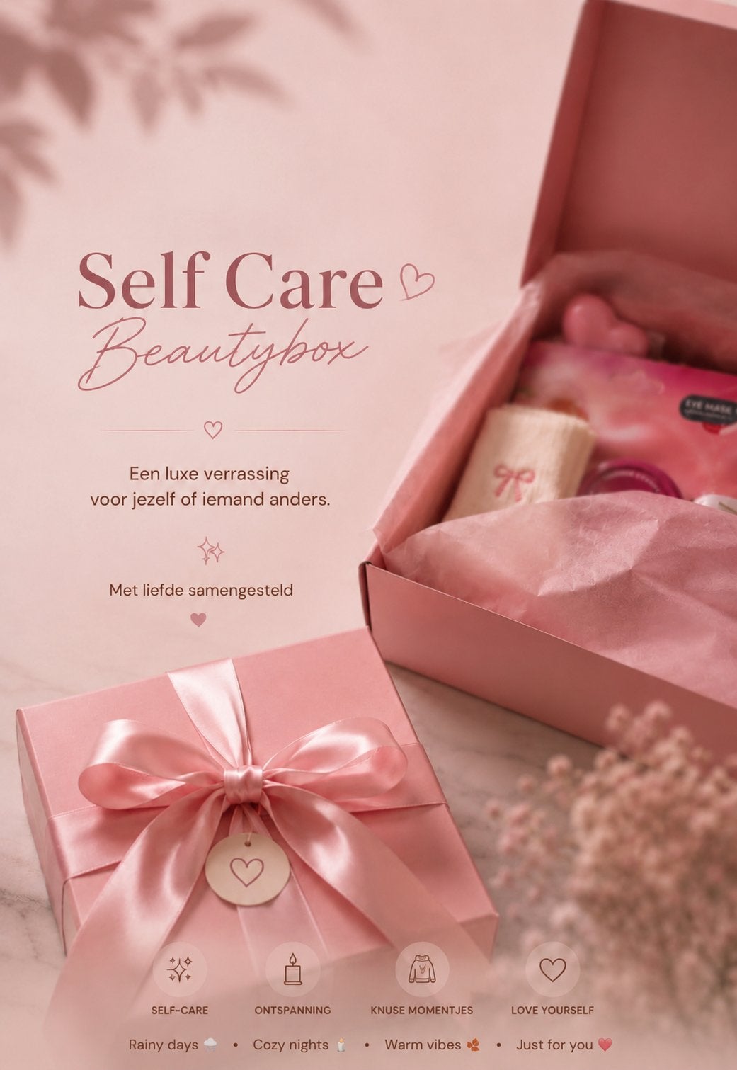 Luxe Self Care Beautybox - Verwen jezelf of een ander!, Ophalen of Verzenden, Nieuw, Overige typen