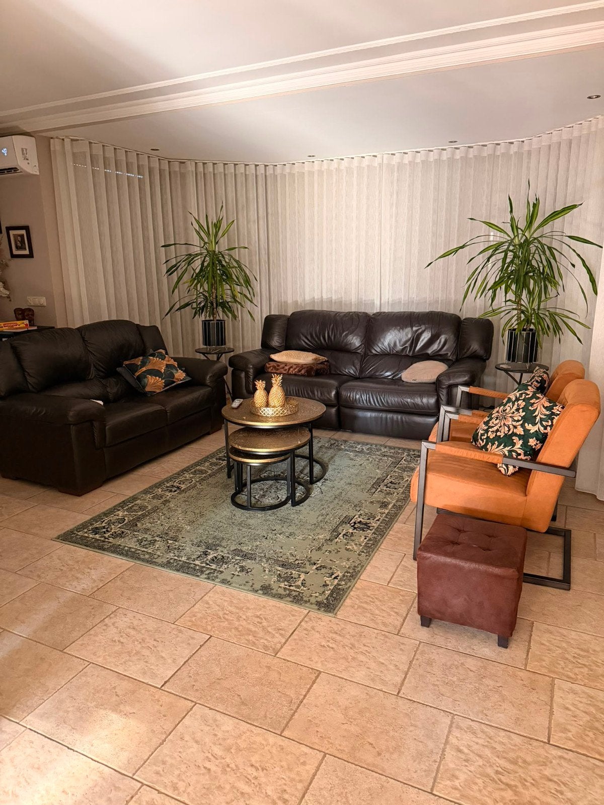 Luxe echt lederen 5 zits bank 2,5+2,5 zits + relaxfunctie., Ophalen, Gebruikt, Rechte bank, 200 tot 250 cm