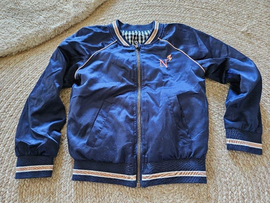Blauw omkeerbaar jasje van nono, maat 122-128, Meisje, Ophalen of Verzenden, Jas, Nono