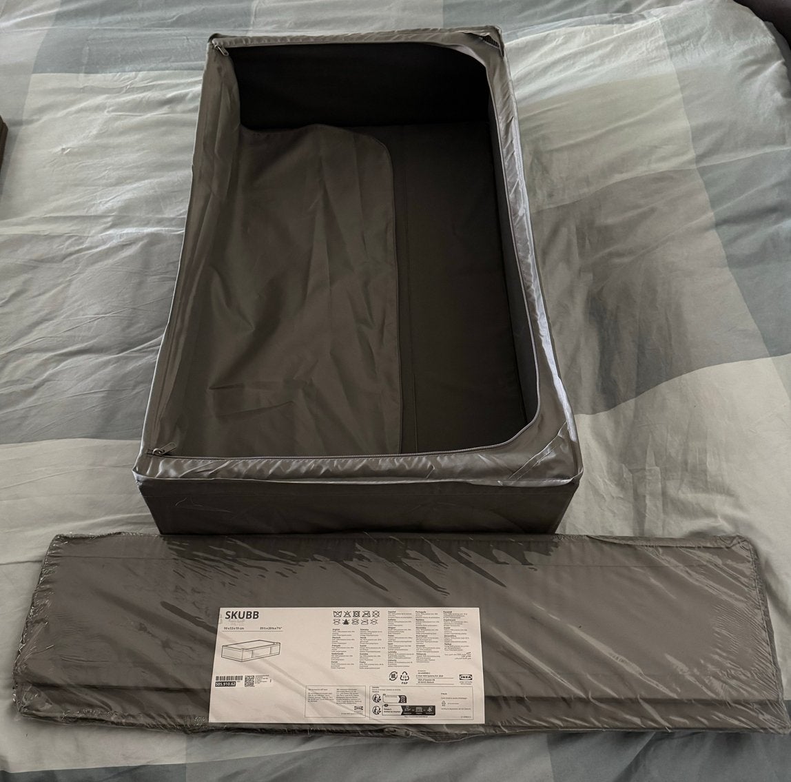 IKEA Skubb opbergtassen donkergrijs 90x53x19cm (nieuw), Ophalen, Zo goed als nieuw, Grijs, Textiel