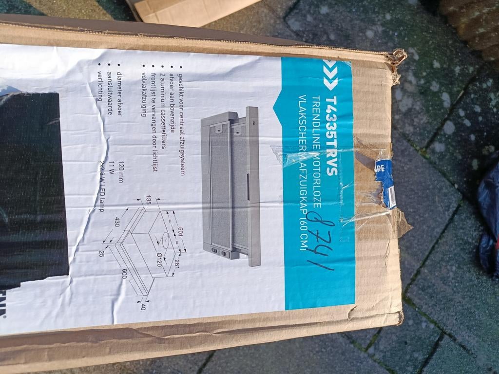 Trendline motorloze vlakschermafzuigkap 60 cm, Witgoed en Apparatuur, Afzuigkappen, Ophalen of Verzenden