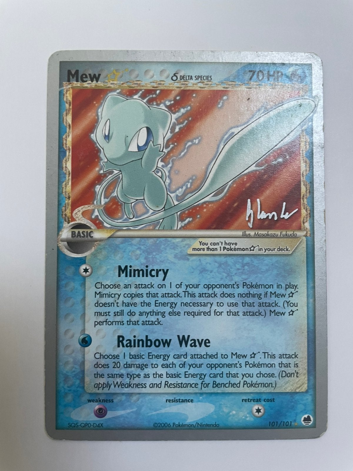 Mew Goldstar 101 World Championship 2008 Pokemon kaart, Ophalen of Verzenden, Gebruikt