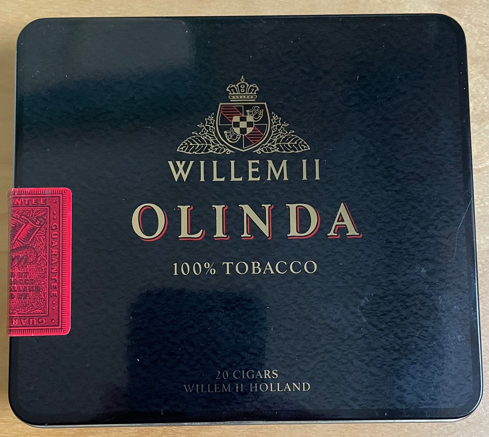 Sigarenblikje Willem II Olinda, Verzamelen, Rookartikelen, Aanstekers en Luciferdoosjes, Ophalen of Verzenden, Zo goed als nieuw