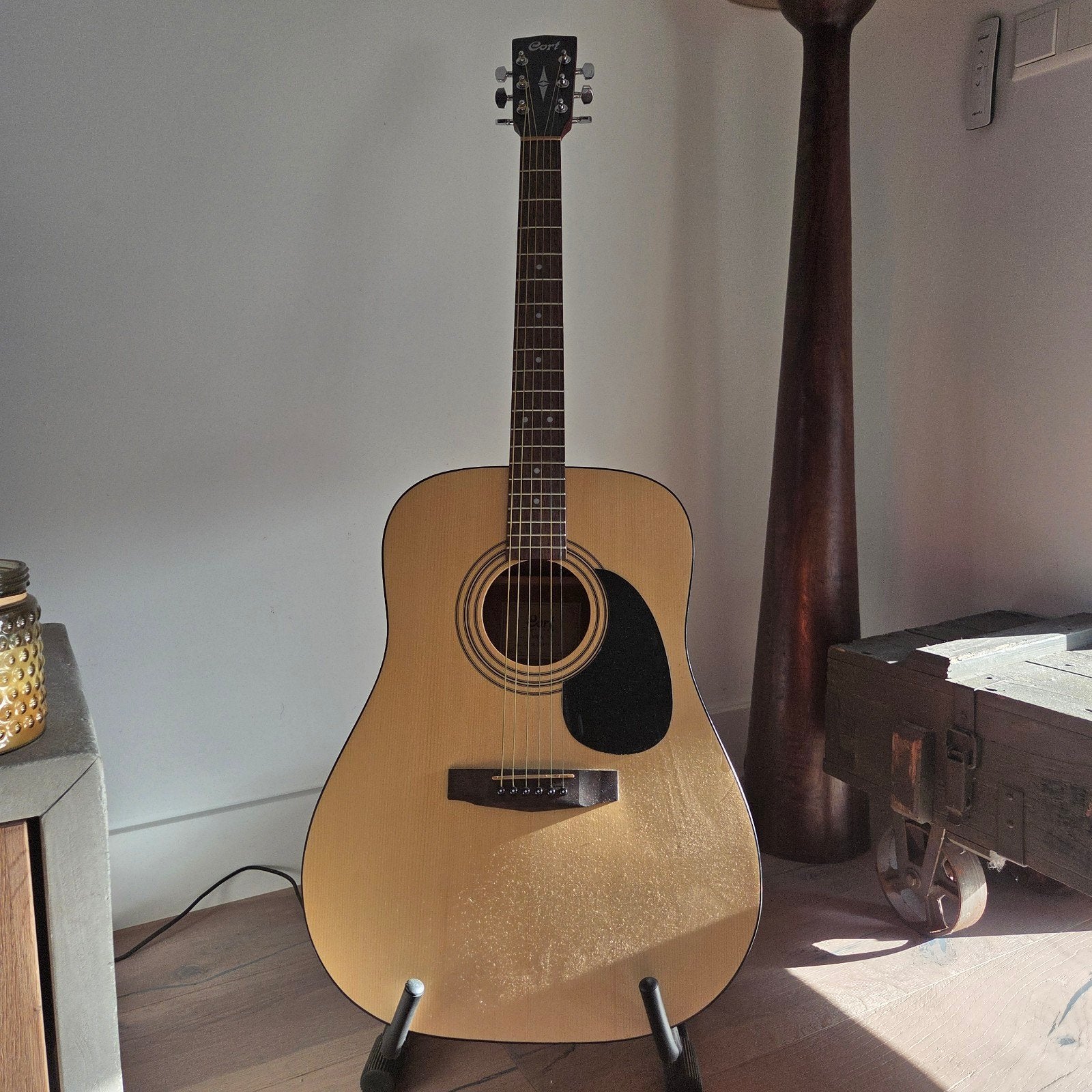 Cort Gitaar AD810 OP Akoestisch met Standaard, Ophalen, Zo goed als nieuw, Western- of Steelstringgitaar