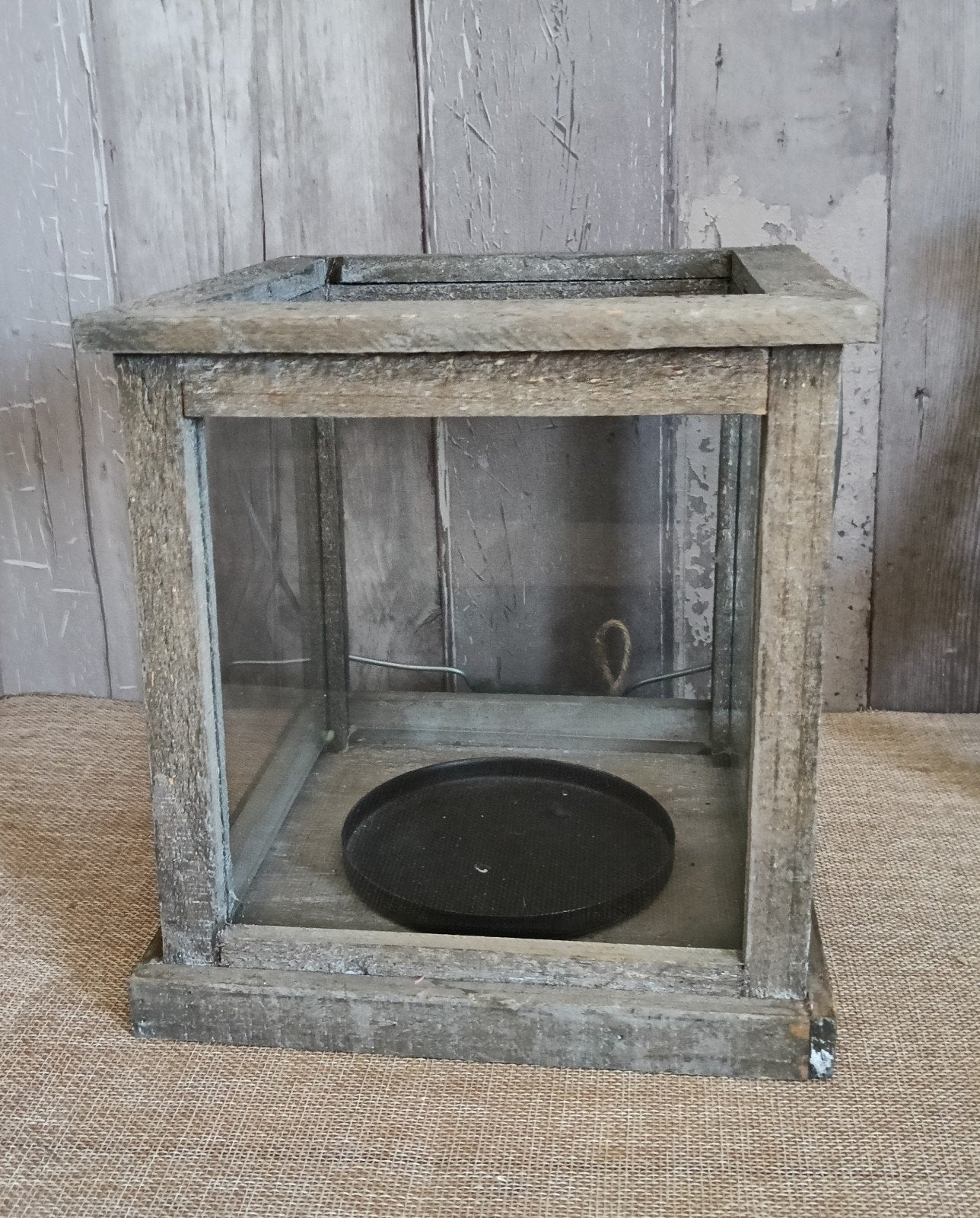 Houten Windlicht met Glas - 20,5x20,5x22 cm, Ophalen of Verzenden, La Rentree, J.vanhijum@kpnmail.nl, Canadezenlaan 4 Dokkum