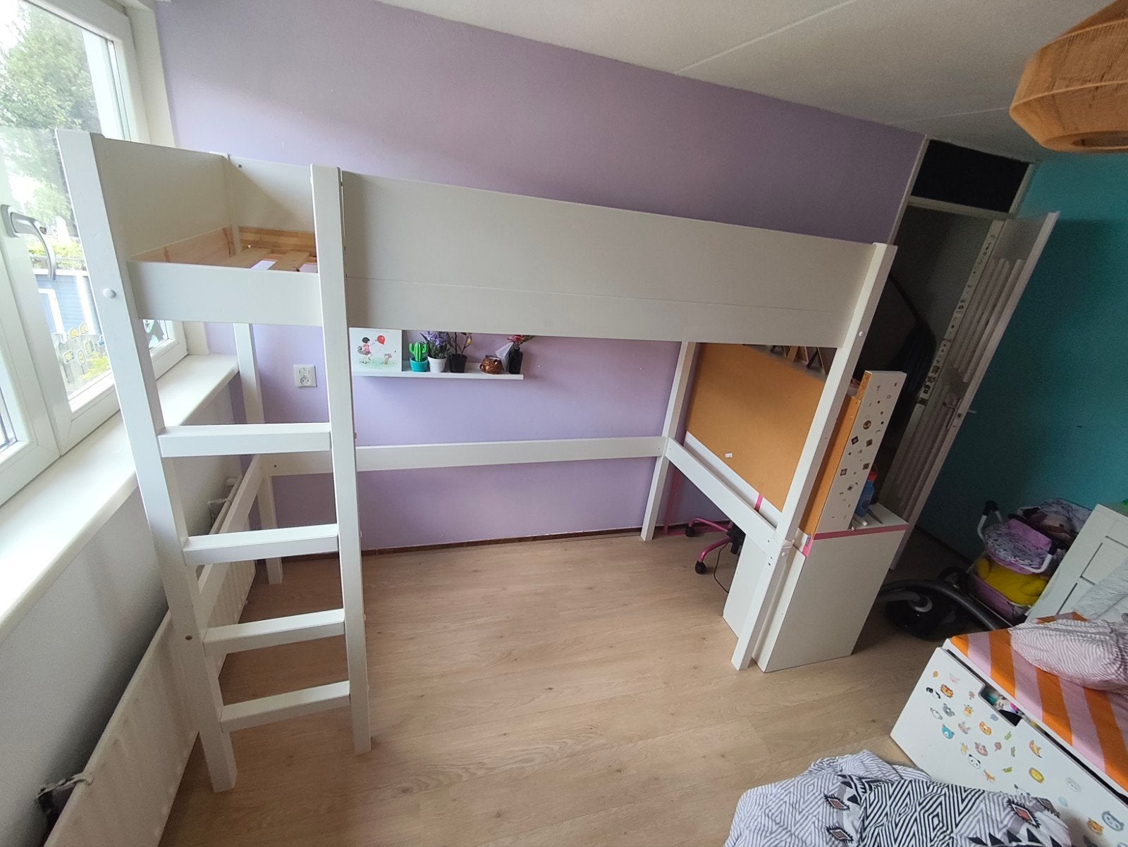 Kinderbed half hoogslaper met trap, Ophalen, Gebruikt, Halfhoogslaper