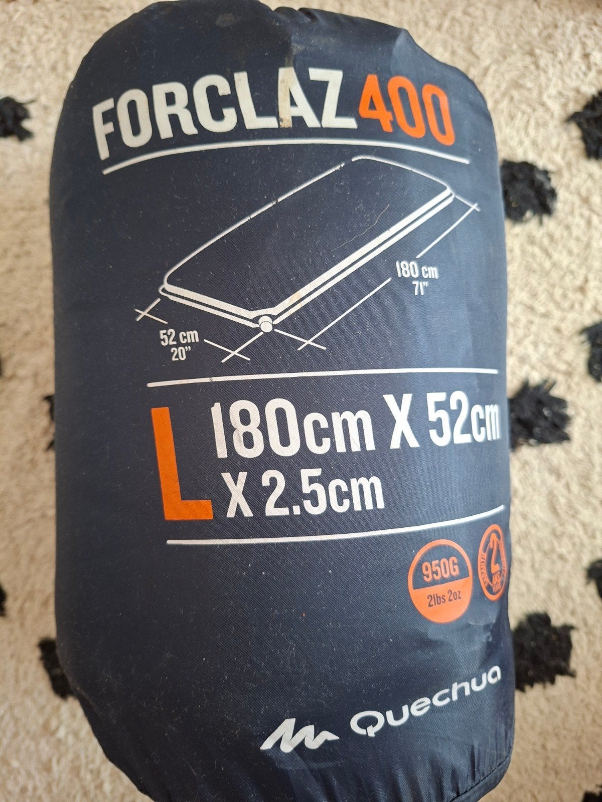 Quechua Forclaz 400 slaapmat 180x52x2.5 cm, Caravans en Kamperen, Slaapmatten, Ophalen, Gebruikt, 1-persoons