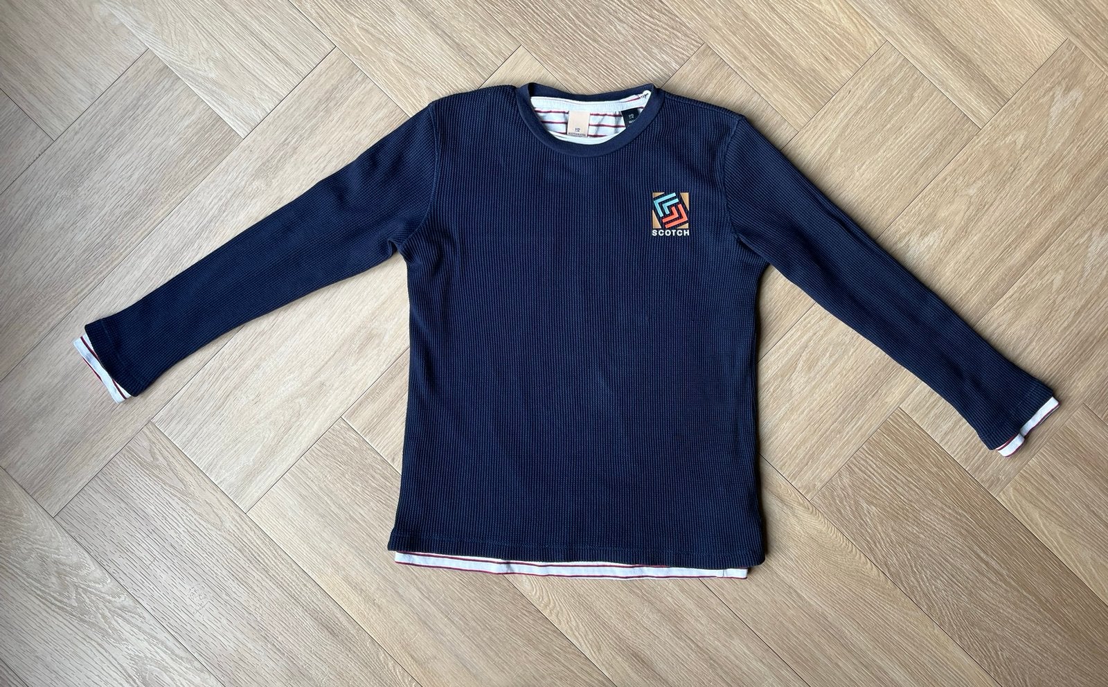 Longsleeve, Scotch & Soda, blauw, maat 134 / 140, Ophalen of Verzenden, Zo goed als nieuw, Jongen, Shirt of Longsleeve