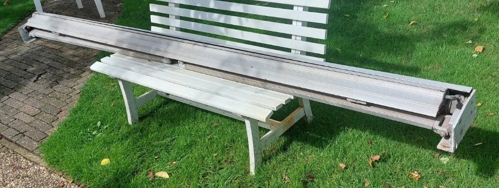 Knikarmscherm 3.00 breed 2.50 uitval, Ophalen, Gebruikt, Minder dan 250 cm, 150 tot 300 cm