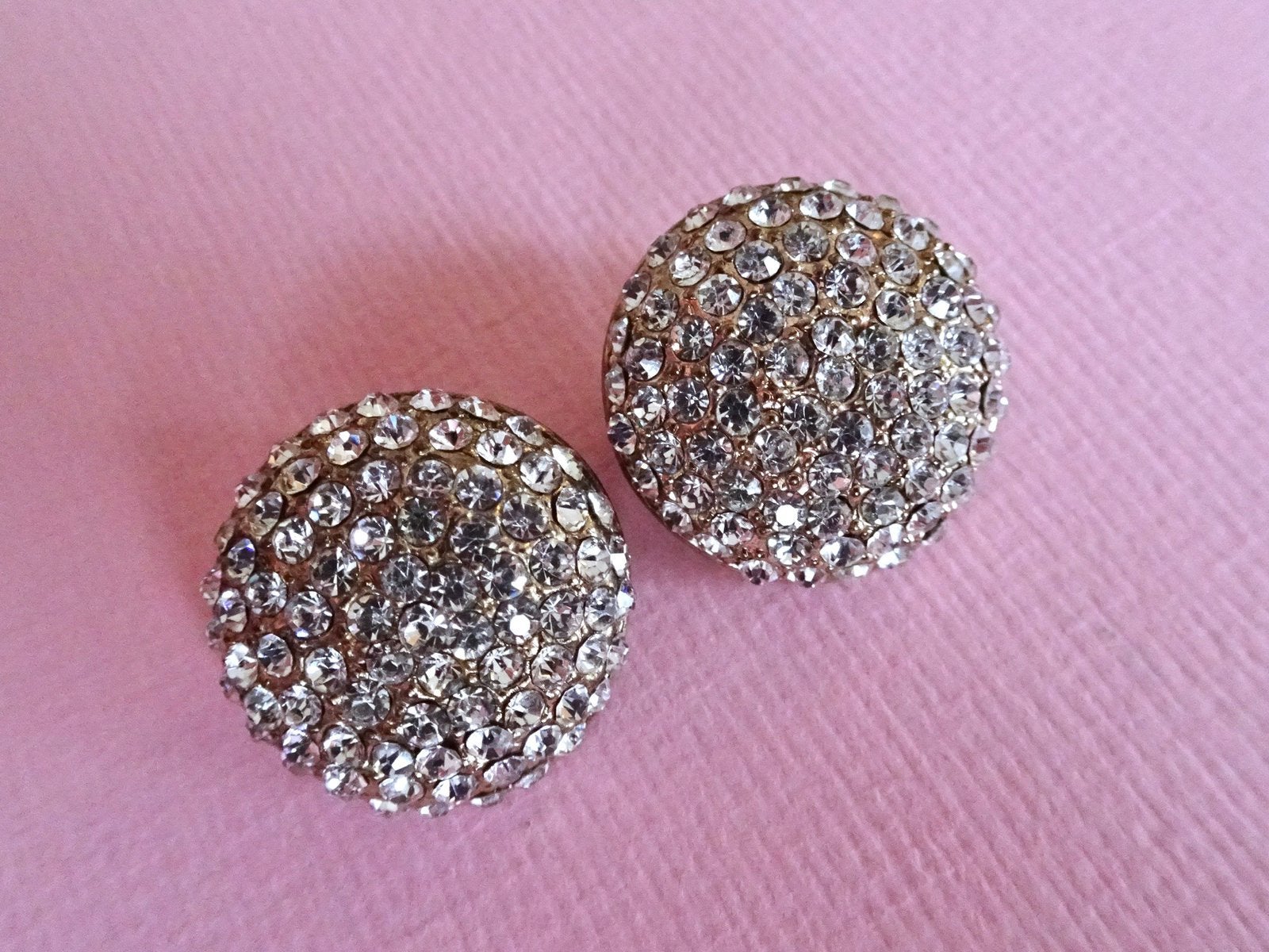 jwg Vintage 60s strass steentjes oorbellen goud klr clips, Sieraden, Tassen en Uiterlijk, Antieke sieraden, Verzenden, Overige materialen