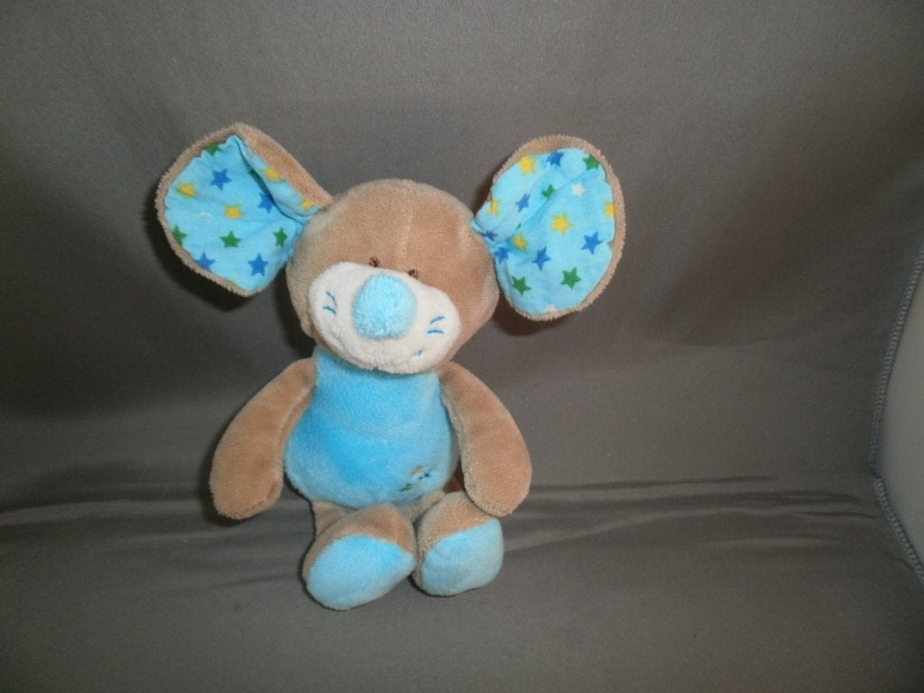 ergee kik muis/muisje bruin blauwe buik en 3 sterren op buik, Muis, Overige merken, Overige karakters, Blauw