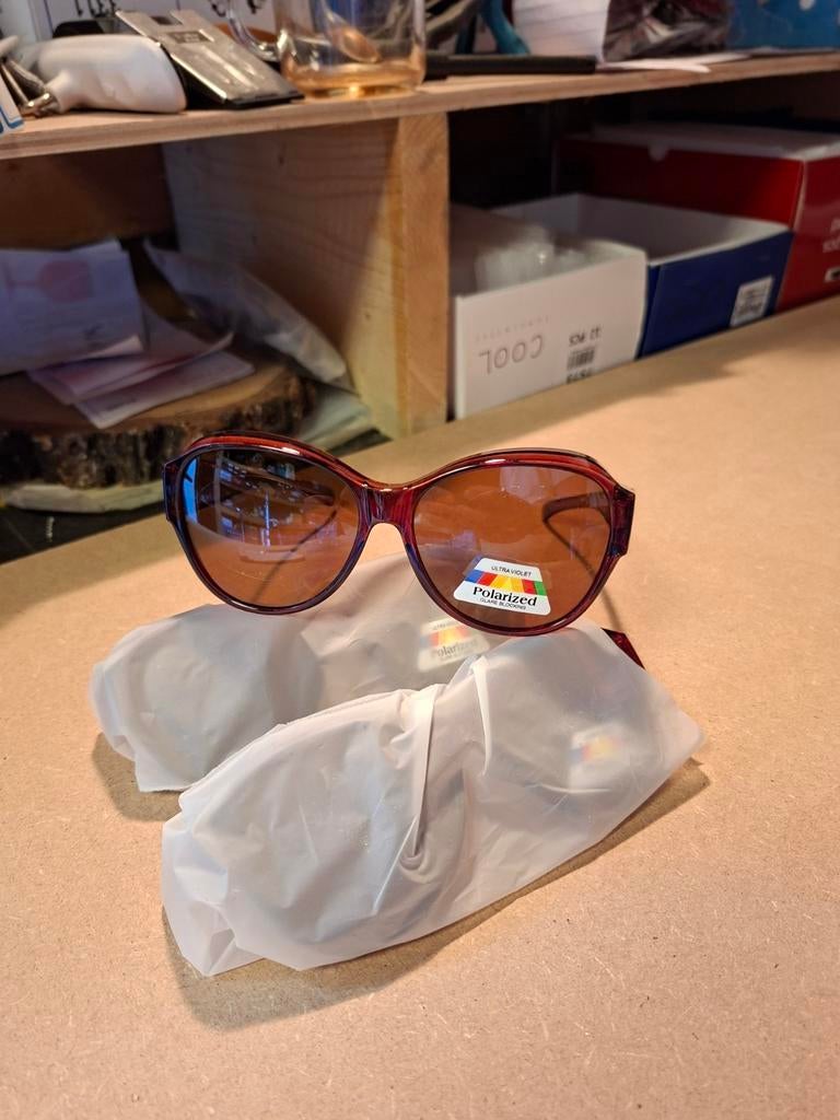 Overzetbril - Polarized - Bruin, Overige merken, Zonnebril, Bruin, Nieuw