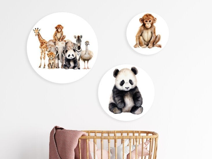 Set Muurcirkels Forex Groep Safaridieren Little Dreamzz, Bi & Li Creaties, Nieuw, Ophalen of Verzenden, Bilicreaties@gmail.com