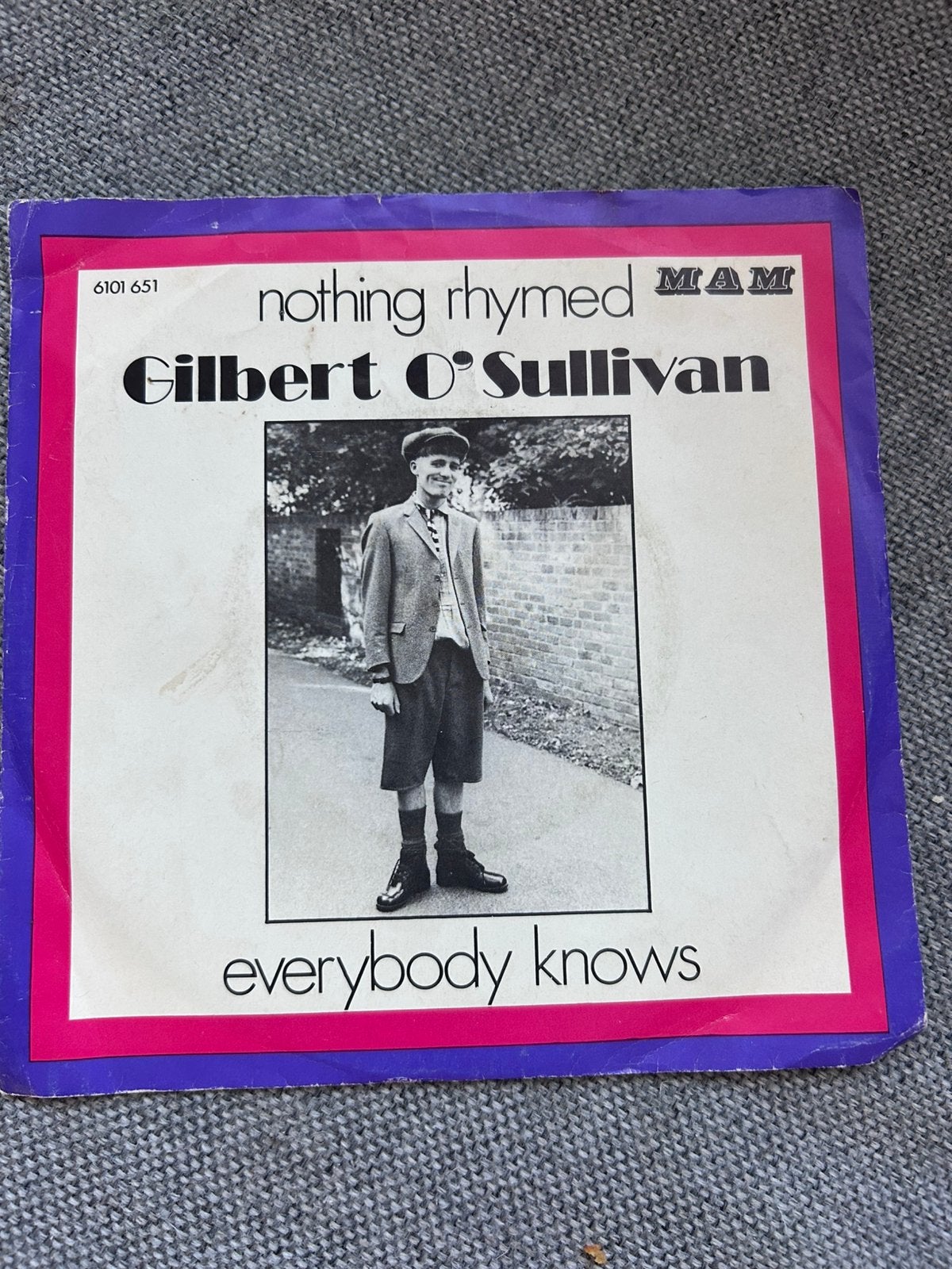 Gilbert O’Sullivan Norhing Rhymed, Ophalen of Verzenden, Zo goed als nieuw, 7 inch, Pop