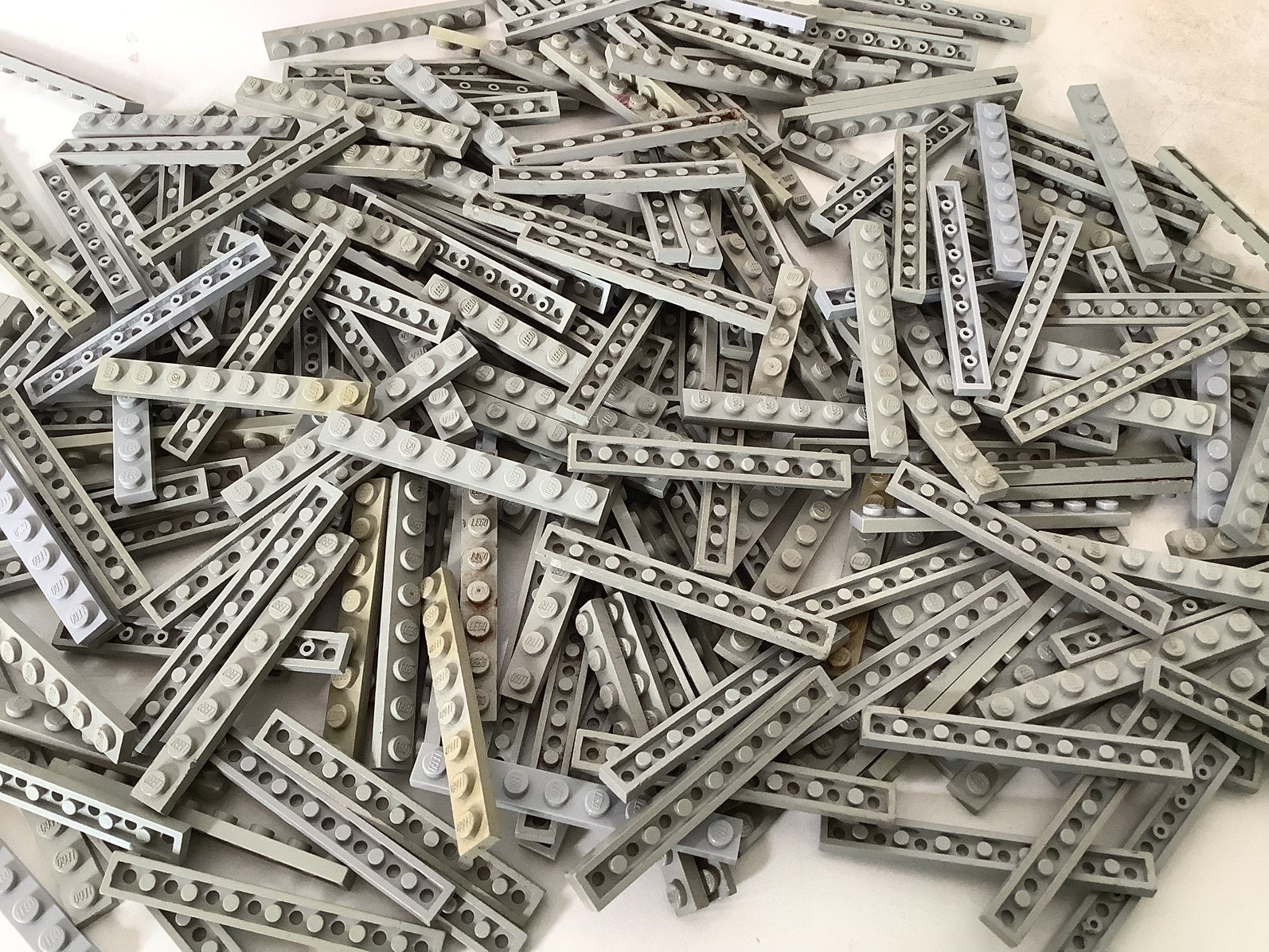 Lego plaat 1x8 licht grijs, Ophalen of Verzenden, Gebruikt, Losse stenen, Lego