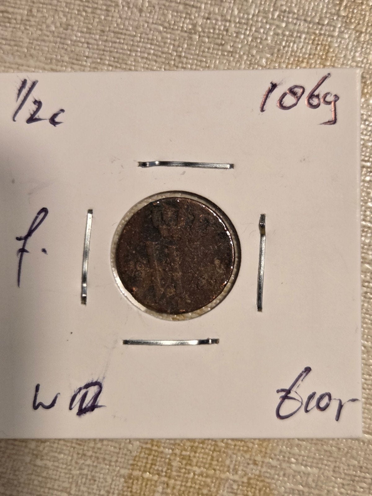 Zeldzame halve cent uit 1869, Koning Willem III, Postzegels en Munten, Munten | Nederland, Ophalen of Verzenden, Koning Willem III