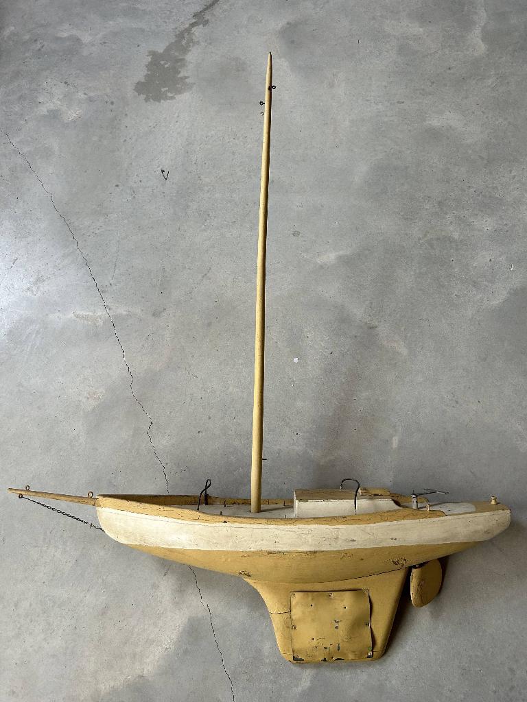 Antiek scheepsmodel ca. 1930 zeilboot, Ophalen, Gebruikt