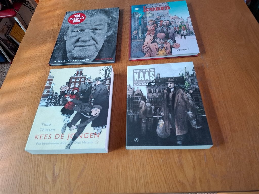 Dick Matena 1 overzicht werk en 3 stripverhalen, Ophalen of Verzenden, Zo goed als nieuw, Dick Matena, Meerdere stripboeken