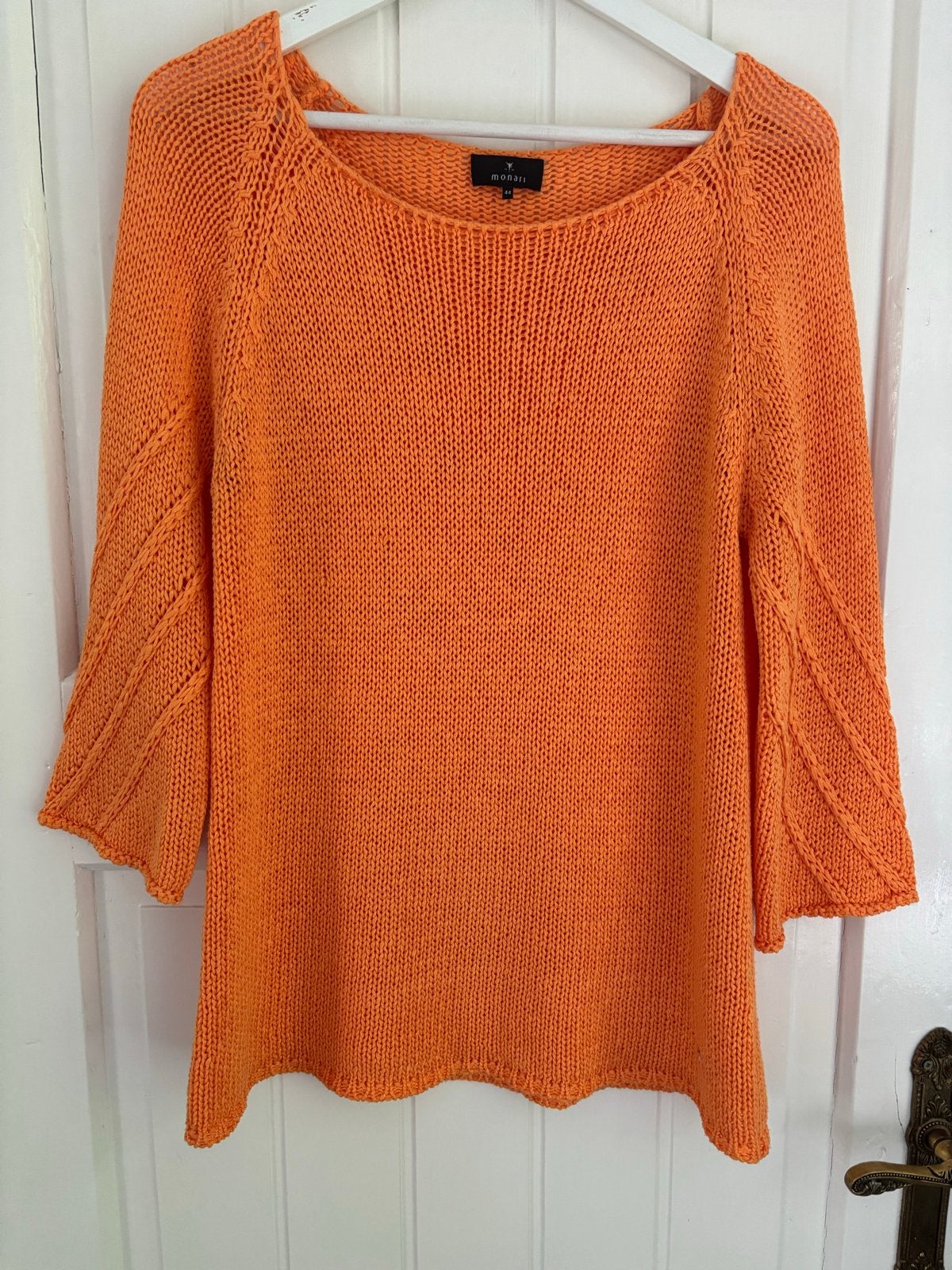 Monari Oranje Damestrui met Driekwartmouwen, Ophalen, Nieuw, Maat 42/44 (L), Oranje
