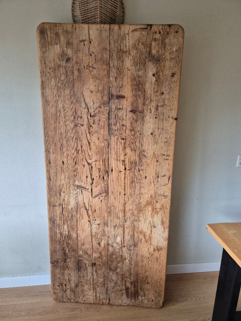 Robuust Houten tafelblad (evt met tafel), Ophalen, Gebruikt, 50 tot 100 cm, 150 tot 200 cm