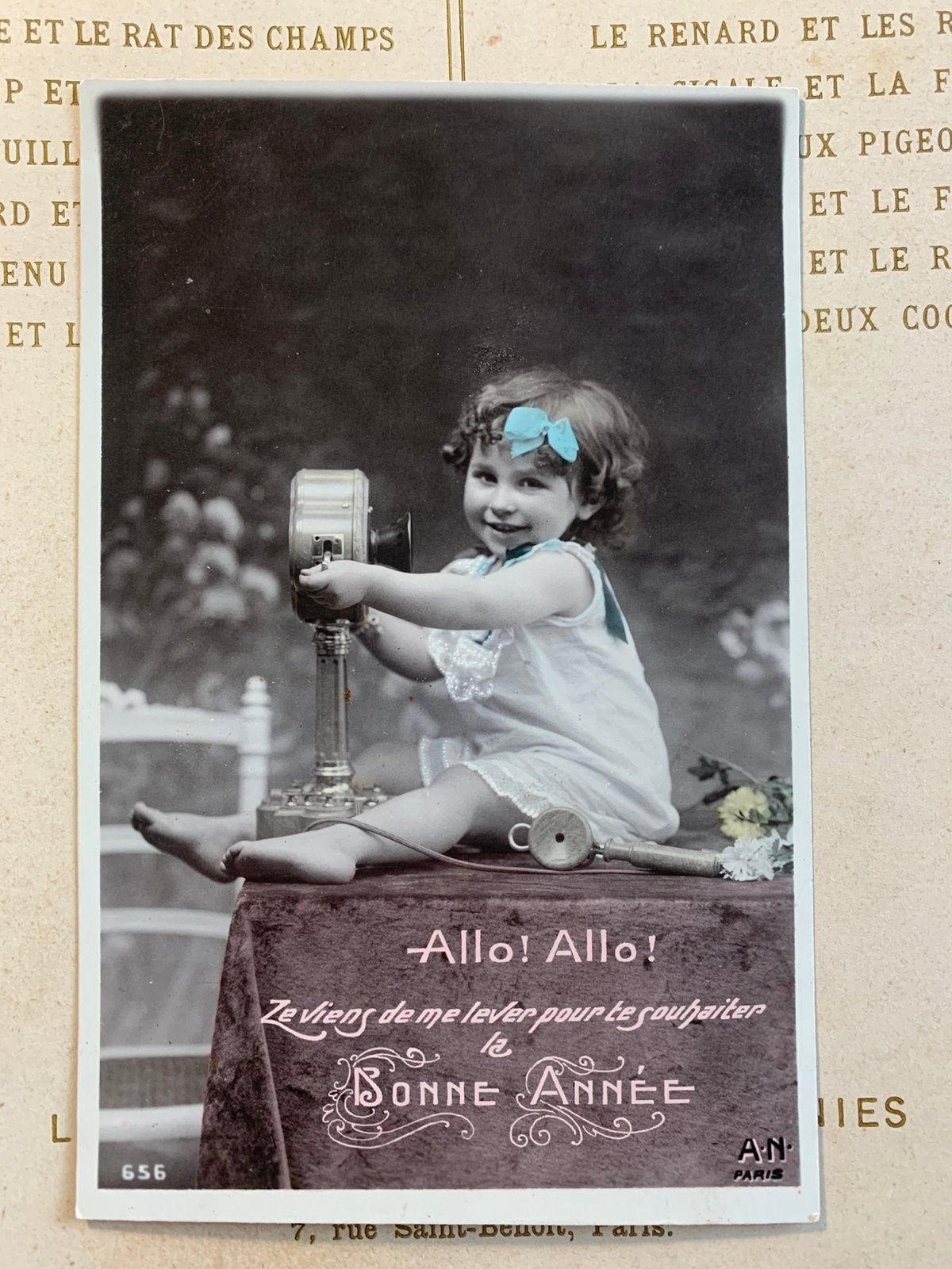 Bonne Année - Allo! Allo! - meisje aan de telefoon (VI), Verzamelen, Ophalen of Verzenden, Voor 1920, Gelopen, Feest(dag)