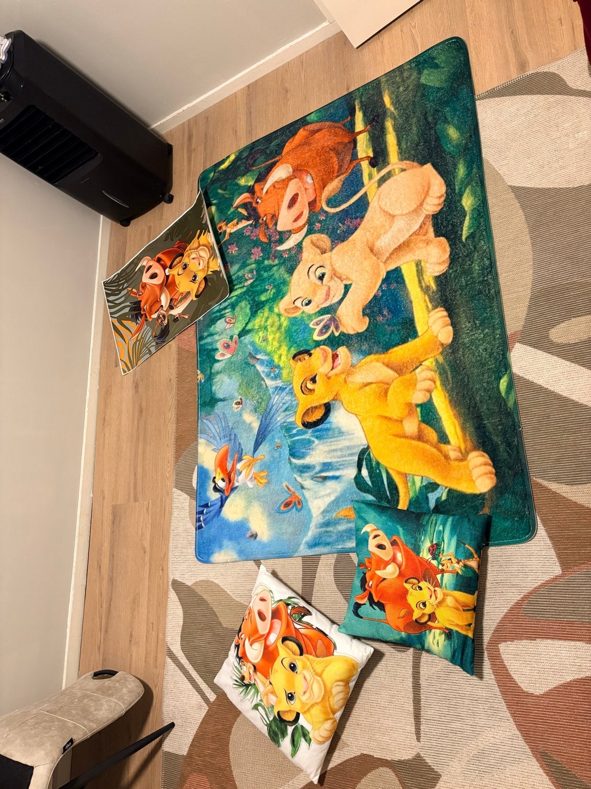 Lion king slaapkamer attributen. (Kleed,kussens en posters), Huis en Inrichting, Meerkleurig, Tweepersoons, Ophalen of Verzenden