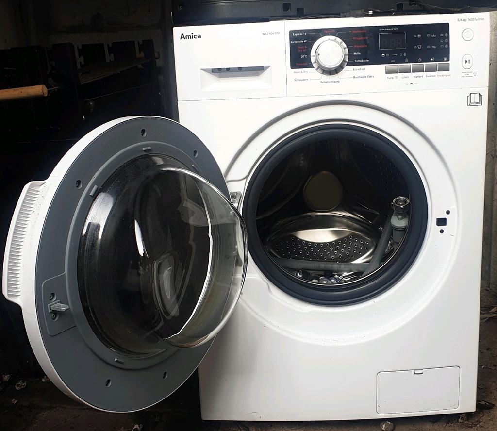 Amica Wasmachine + Droger (WAT 404 070) – €650 nieuwprijs, Witgoed en Apparatuur, Wasmachines, Ophalen, 1200 tot 1600 toeren, 8 tot 10 kg