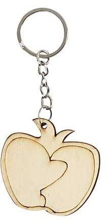 Sleutelhanger hout triplex appel 4,8 x 4,5 cm dikte 3 mm, Hobby en Vrije tijd, Knutselen, ., Overige thema's, Overige typen, Nieuw