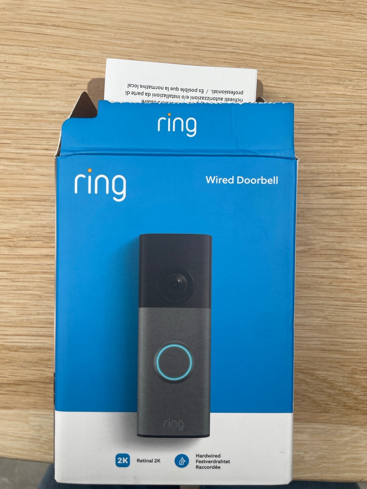 Ring Wired Doorbell - Nieuw in doos, Ophalen of Verzenden, Bewegingsdetectiesensor, Nieuw, Bedraad