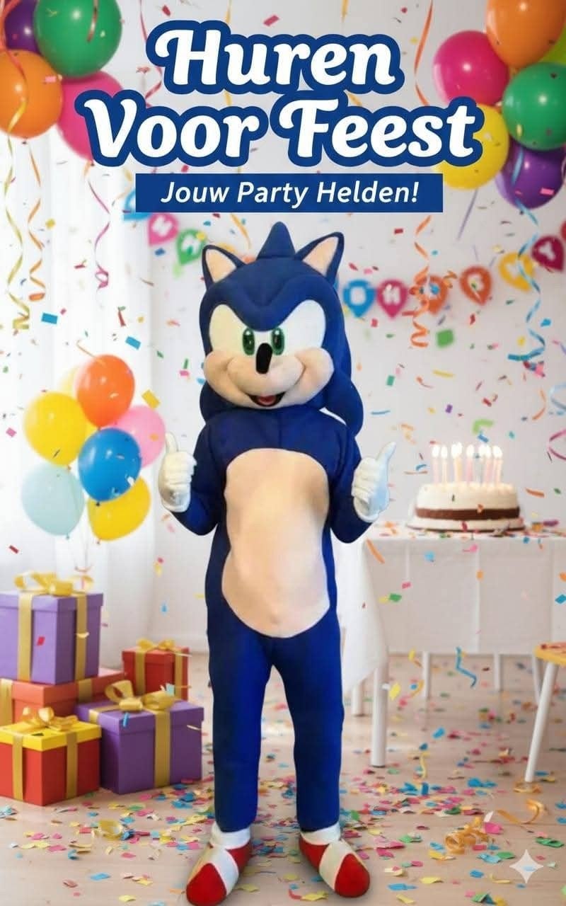 Sonic Mascotte Te Huur, Ophalen, Zo goed als nieuw, Verjaardag