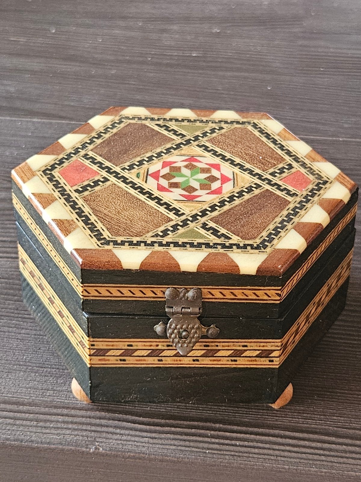 Vintage Houten Muziekdoosje met Inlegwerk, Ophalen of Verzenden