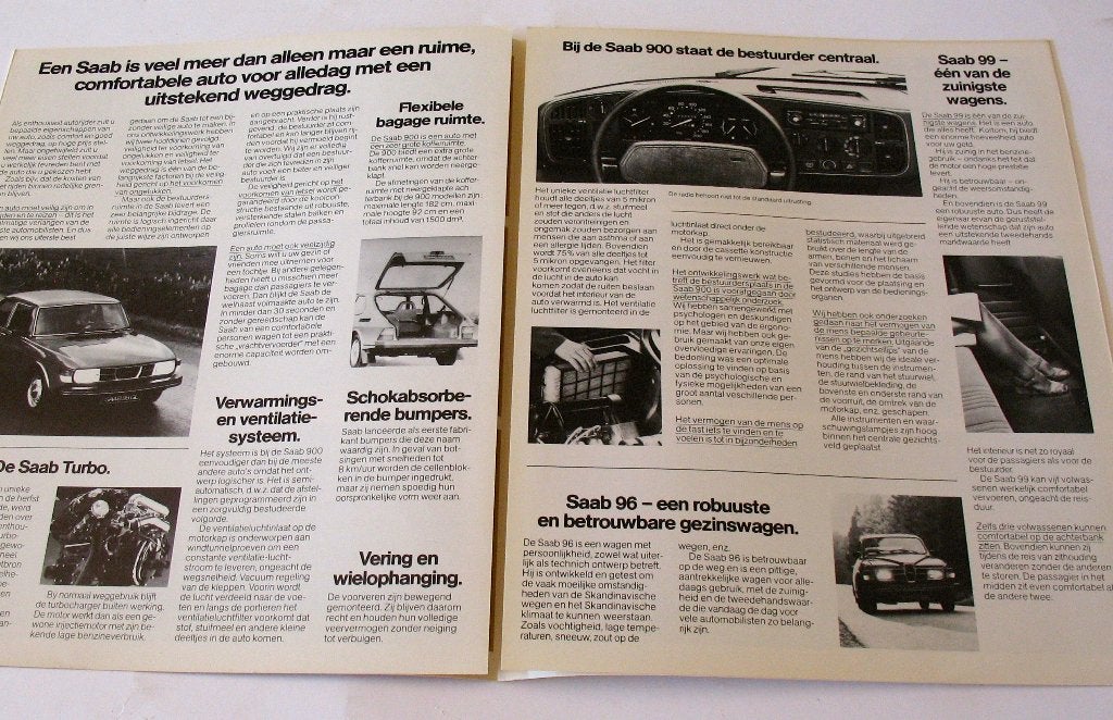 Autofolder Saab 1979 900 99 96 4-luik ZGAN, Boeken, Auto's | Folders en Tijdschriften, Ophalen of Verzenden, Gelezen, Overige merken