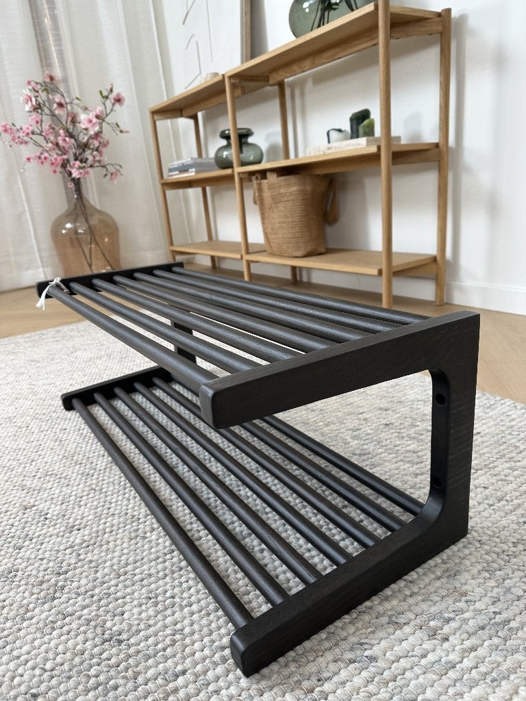 Nieuwe design Vintage retro walnoten schoenenrek, japandi, Ophalen, Nieuw