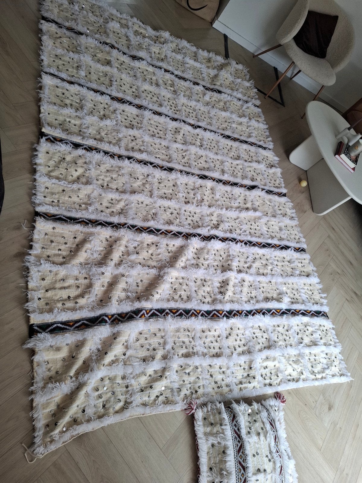 Handgeweven sprei - Nieuwstaat, Wit, 150 tot 200 cm, Bohemian, Ophalen of Verzenden